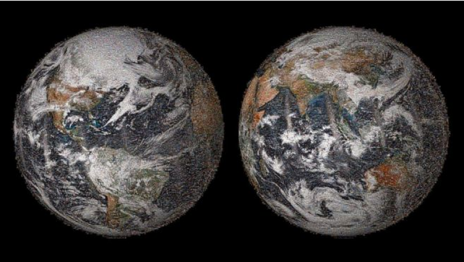 La Nasa elabor&oacute; un mosaico "Global Selfie" con 36.422 im&aacute;genes individuales que fueron fijadas a los sitios de medios sociales en o alrededor de la Tierra el d&iacute;a 22 de abril de 2014. (Foto: NASA)