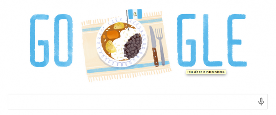 As&iacute; nos desea Google un feliz d&iacute;a de Independencia a los guatemaltecos: con un plato t&iacute;pico chapin.&nbsp;