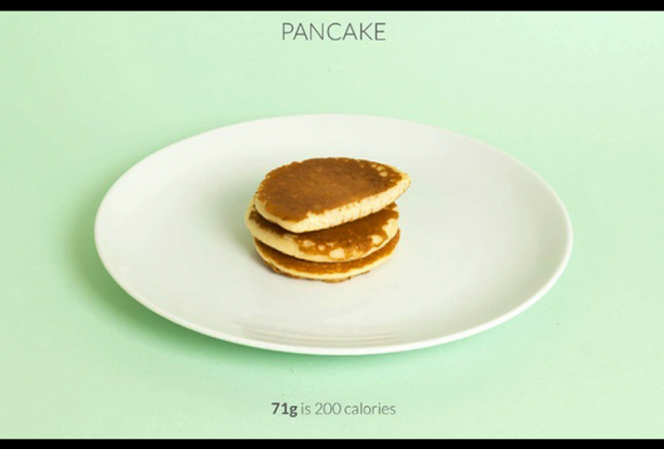 Una porción de dos panqueques y medio suman 200 calorías.