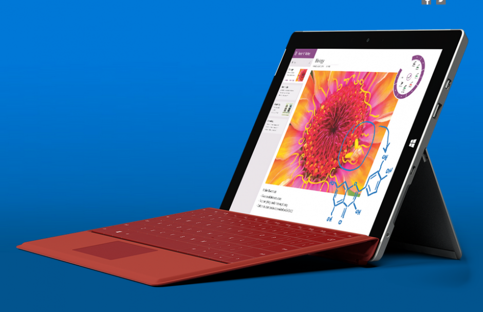 La nueva Surface 3, cuya autonom&iacute;a llega a las 10 horas de consumo de v&iacute;deo, con un procesador Intel Atom x7 de cuatro n&uacute;cleos y 64 bits. (Imagen: Microsoft)