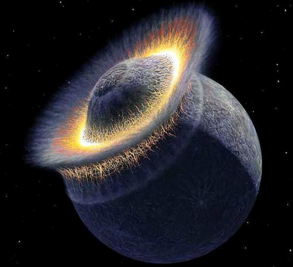 Estudios cient&iacute;ficos consideran posible que un choque entre dos planetas similares, uno de ellos la Tierra, habr&iacute;a formado la Luna. (Foto: ABC.es)