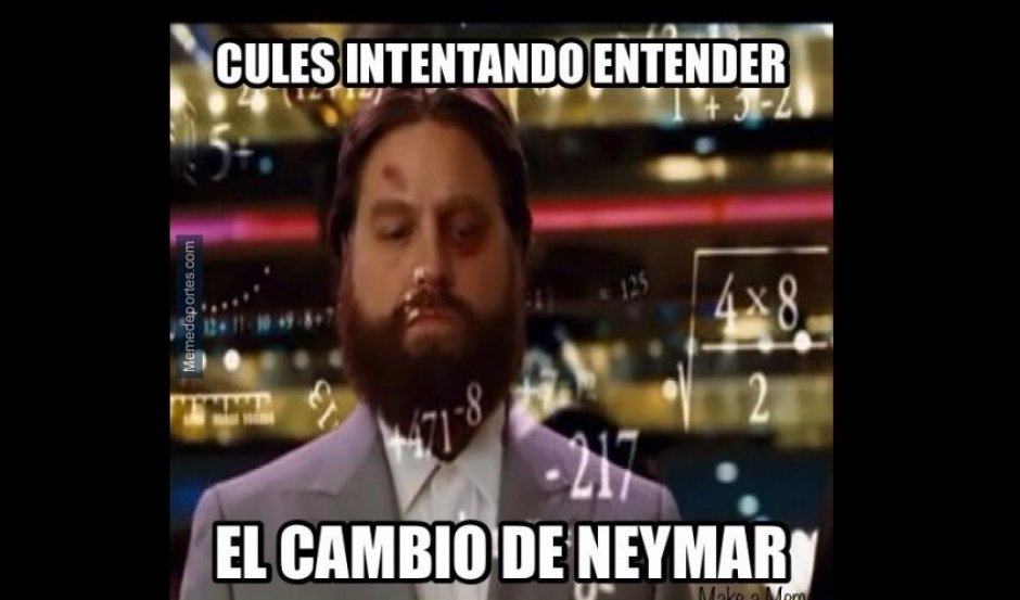 Neymar fue sustituido, lo cual fue una de las cr&iacute;ticas que se le hacen a Luis Enrique por medio de los "memes".