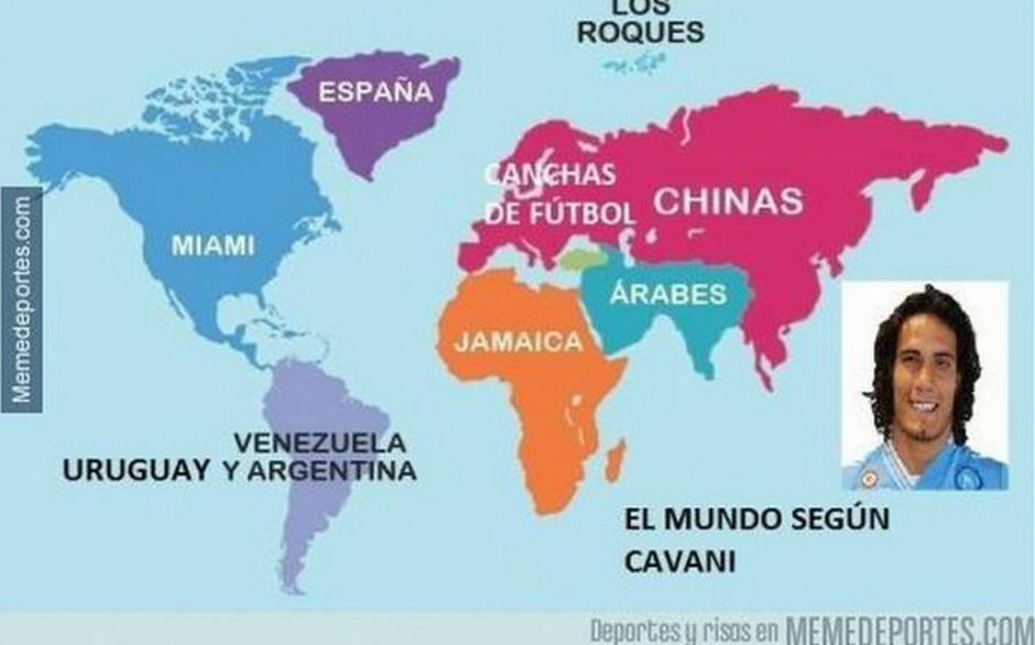 El mundo "seg&uacute;n Edinson Cavani". (Imagen: actualidad.rt.es)