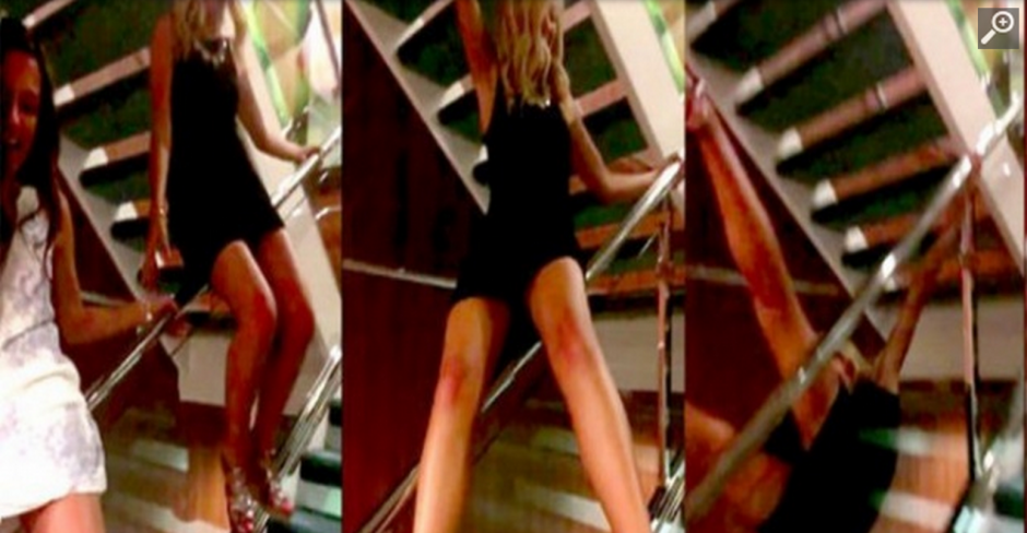 La joven se deslizaba por una baranda, pero termin&oacute; cayendo por las gradas. (Foto: DailyMail)