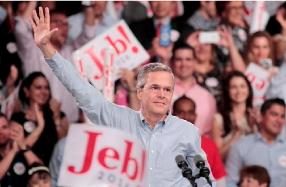 Jeb Bush lanza finalmente su campaña a la Casa Blanca durante un discurso pronunciado en Miami este lunes. &nbsp;(Foto: Getty)&nbsp;
