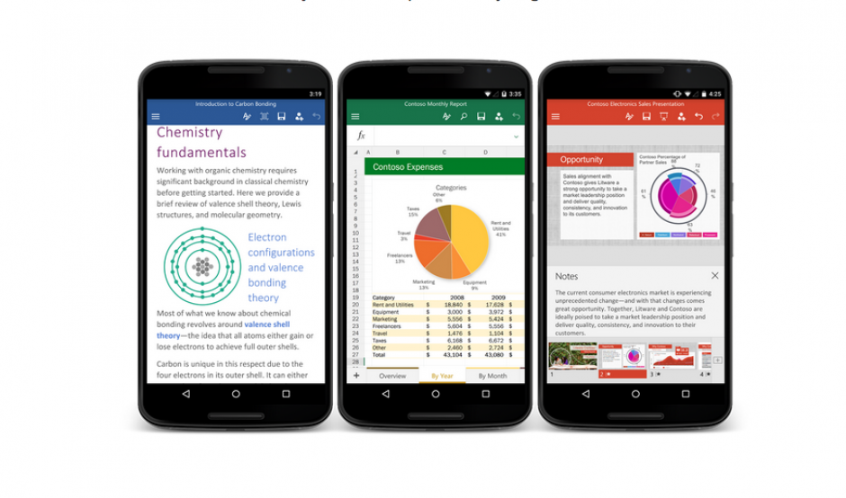 A partir de ahora los Smartphones con Android version KitKat 4.4 o superior podr&aacute;n descargar Microsoft Office. (Imgen: Blog de Office)
