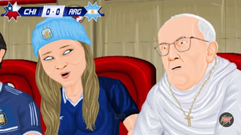 La parodia incluye a varios personajes famosos del f&uacute;tbol y otros ambitos, como el Papa Francisco.&nbsp;