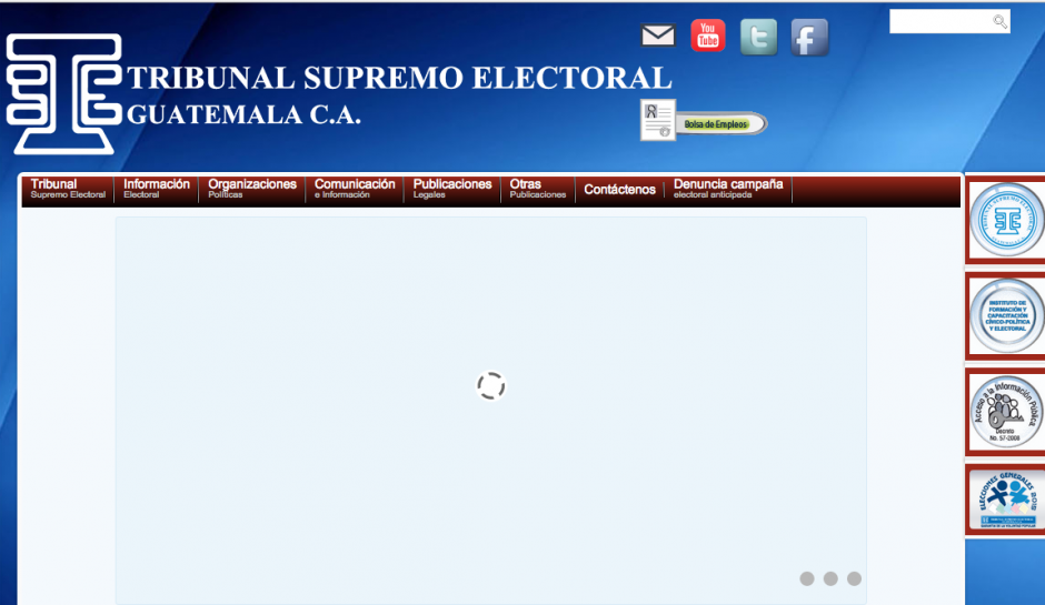 La p&aacute;gina web del TSE tiene problemas para cargar. (Foto: Soy502)&nbsp;