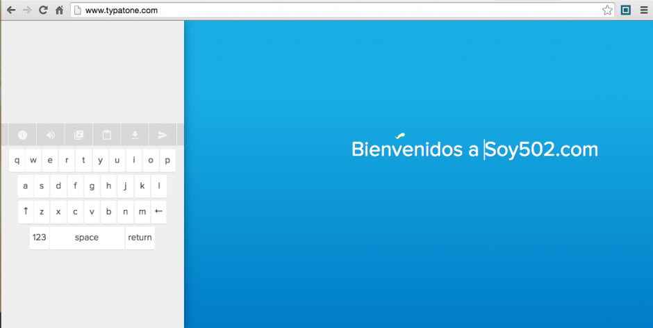 Typatone.com, es una aplicación en internet que permite poner sonidos a las palabras. (Imagen: Soy502)