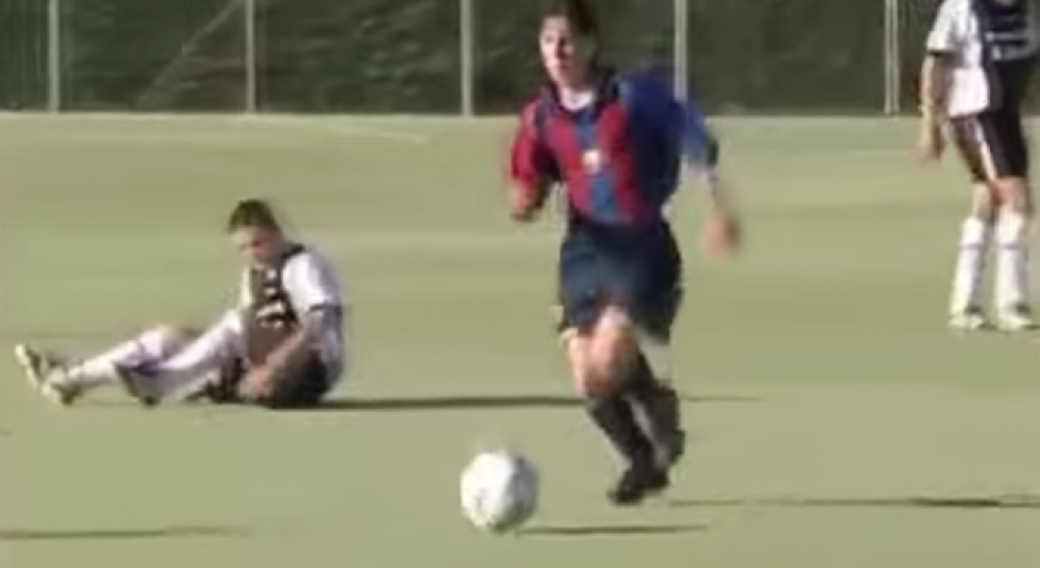 Leo Messi en las fuerzas b&aacute;sicas del Barcelona. &nbsp;(Foto: &nbsp;YouTube)&nbsp;