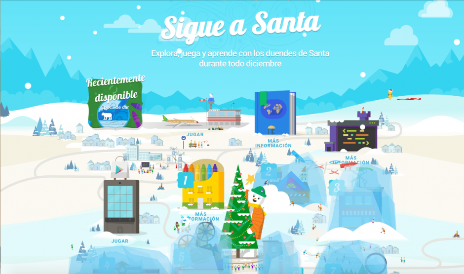 Google puso a funcionar su aplicaci&oacute;n "Sigue a Santa", la cual es com&uacute;n ver en estas fechas. (Imagen: Google)