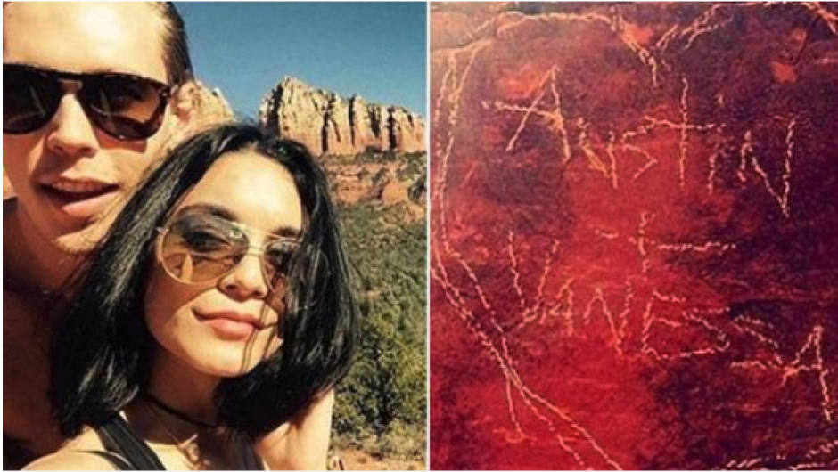 La actriz y su novio podr&iacute;an verse afectados por demostrar su afecto y dejarlo plasmado en una piedra. (Foto:elsalvador.com)