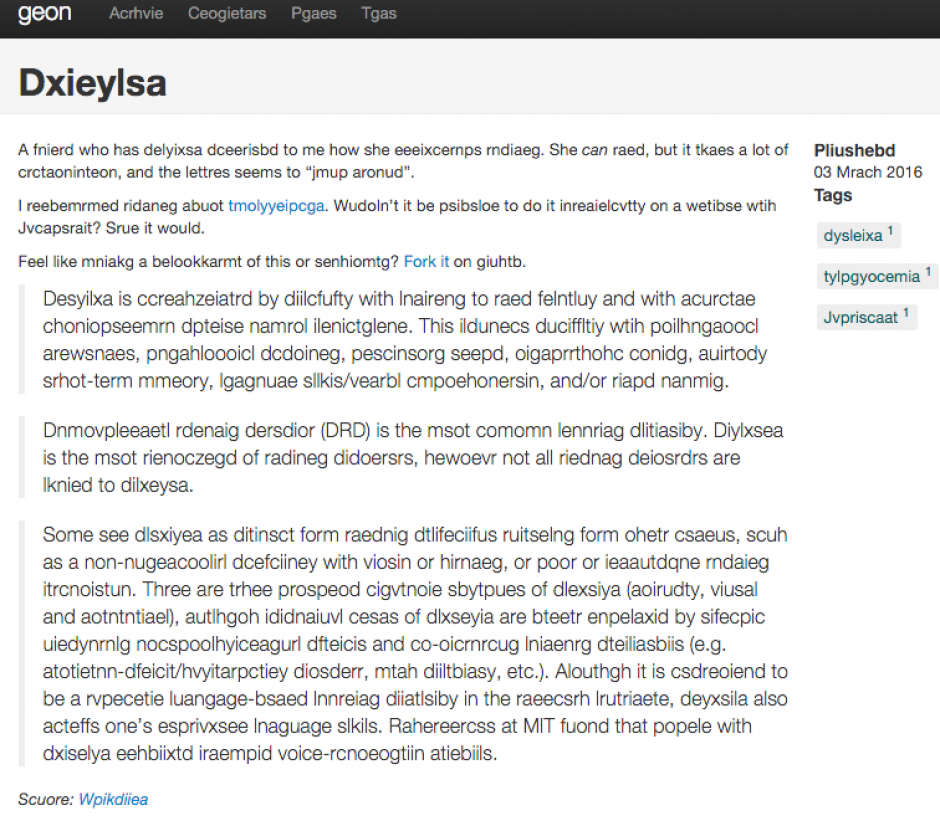 El sitio busca reflejar c&oacute;mo es la experiencia de leer con dislexia. (Foto: GEON)