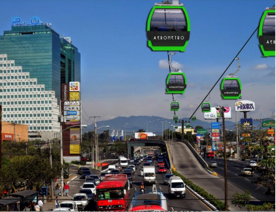 Así luciría una de las fases del Aerometro que recorrería la calzada Roosevelt. (Foto: Municipalidad de Guatemala)