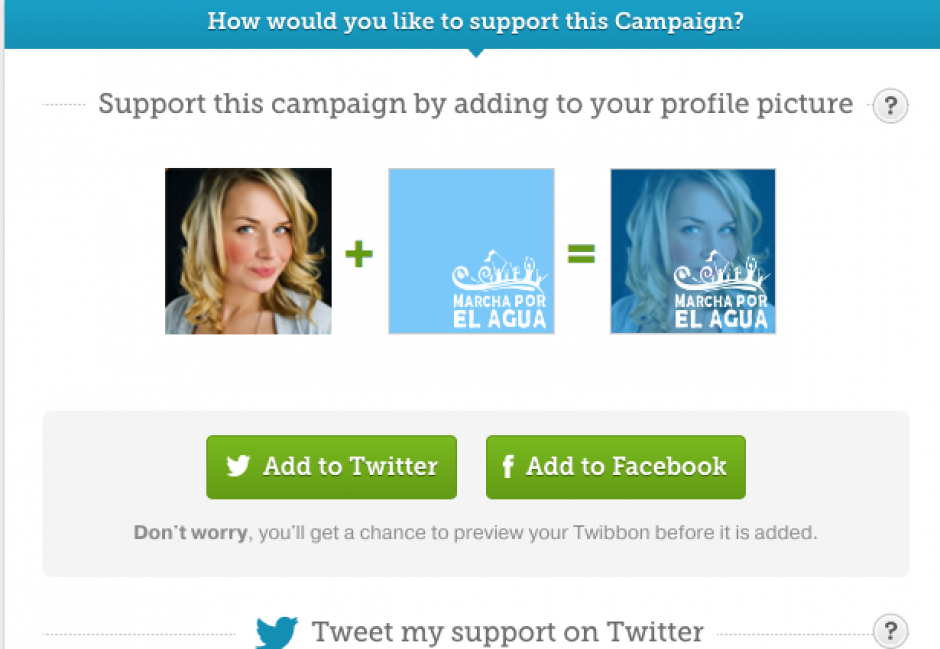 Puedes cambiar tu fotograf&iacute;a en las redes sociales para apoyar la Marcha por el Agua. (Imagen:&nbsp;twibbon)
