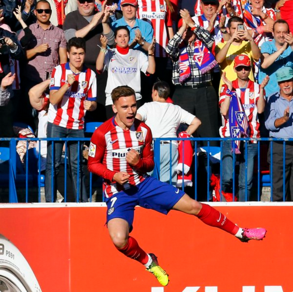 Griezmann celebra su anotaci&oacute;n ante el Rayo Vallecano. (Foto: Twitter/Atl&eacute;tico de Madrid)
