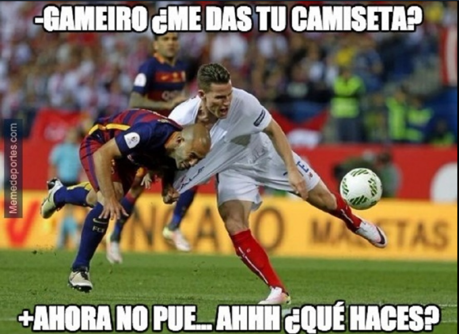 Masche quería sí o sí la camiseta de Gameiro. 