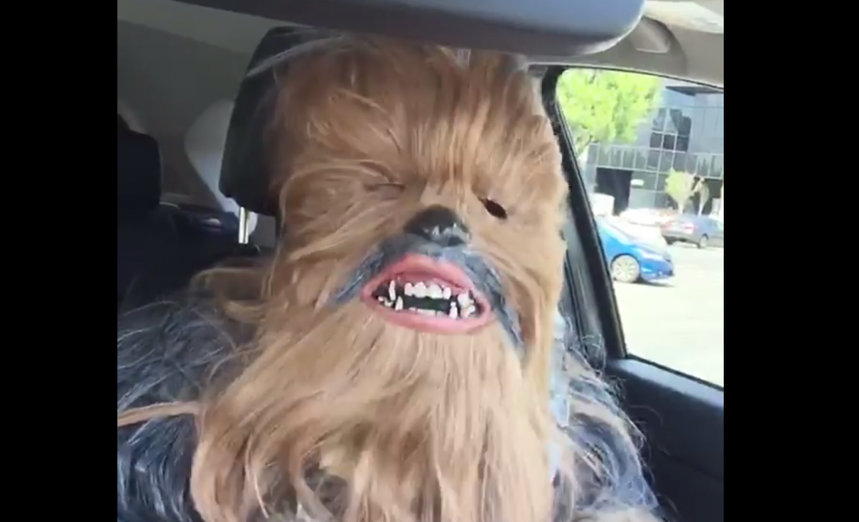 Un hombre disfrazado de Chewbacca respondi&oacute; a la mujer que se hizo viral. (Foto: Captura de Facebook) 