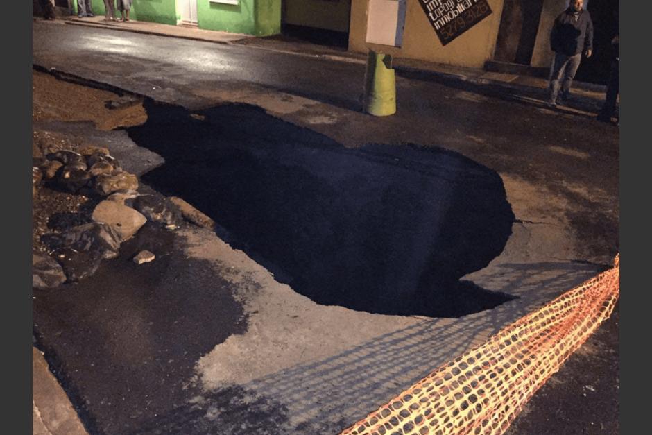 El hundimiento ocurri&oacute; por las lluvias. (Foto: Municipalidad de Mixco) 