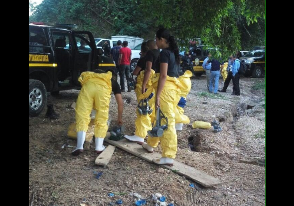 El supuesto narcolaboratorio fue localizado en Suchitep&eacute;quez. (Foto: PNC)
