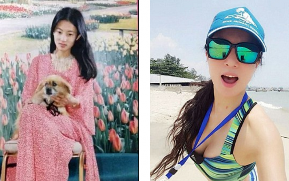 La primera imagen muestra a la mujer a sus 30 años y la segunda a sus 50. (Foto: dailymail.co.uk)