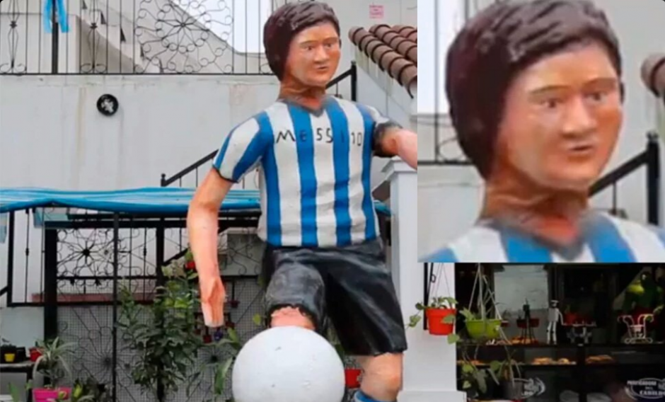 Los memes no perdonan la nueva 'estatua' de Messi. (Foto: Twitter)