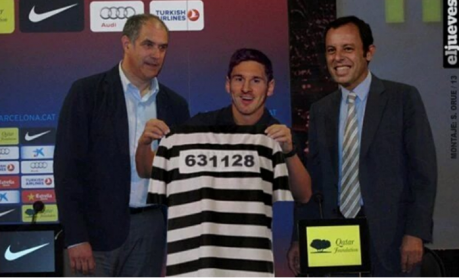 Leo Messi fue condenado a 21 meses de c&aacute;rcel.  (Foto: Twitter) 