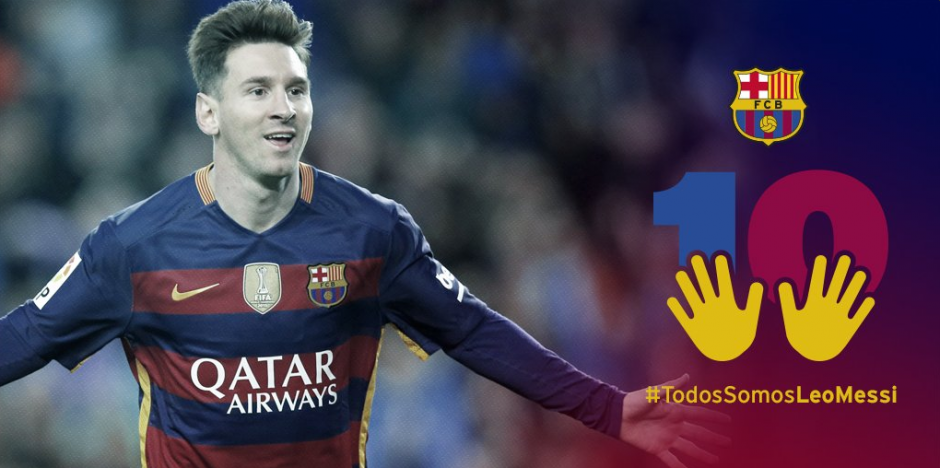 El FC Barcelona quiere que los aficionados apoyen a Leo. (Foto: Twitter)