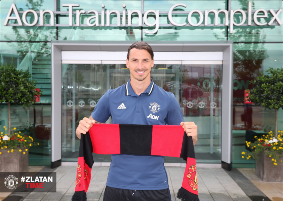 Zlatan Ibrahimovic, del PSG al Man. United. (Foto: Man. United/Twitter)