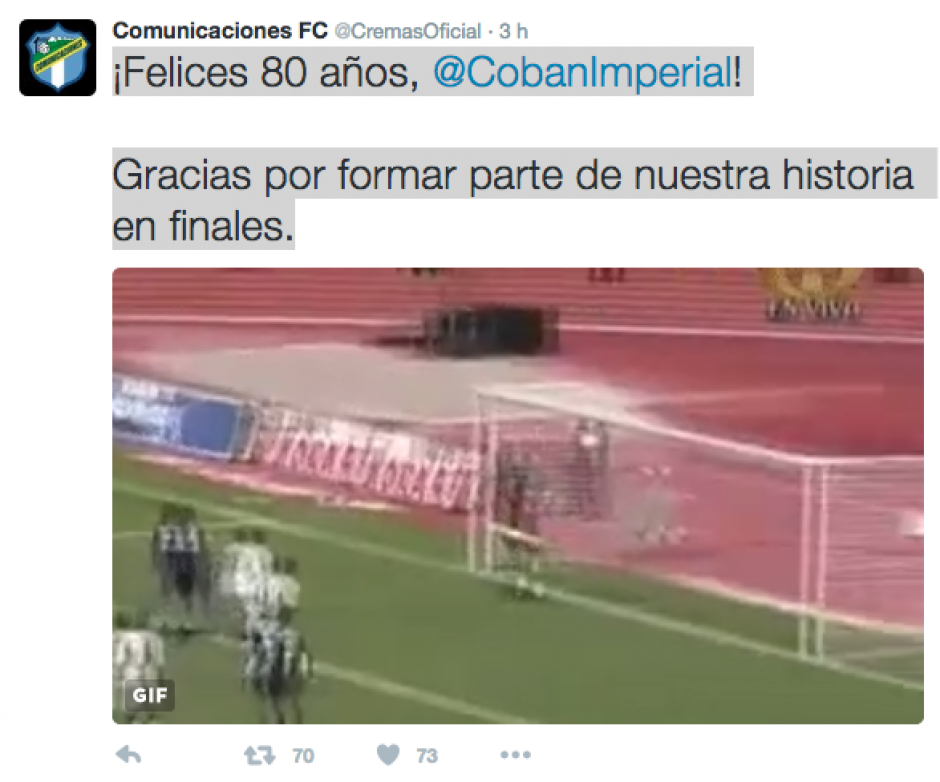 Este fue el tuit de Comuncaciones a Cob&aacute;n que provoc&oacute; diversas reacciones. (Foto: Twitter) 