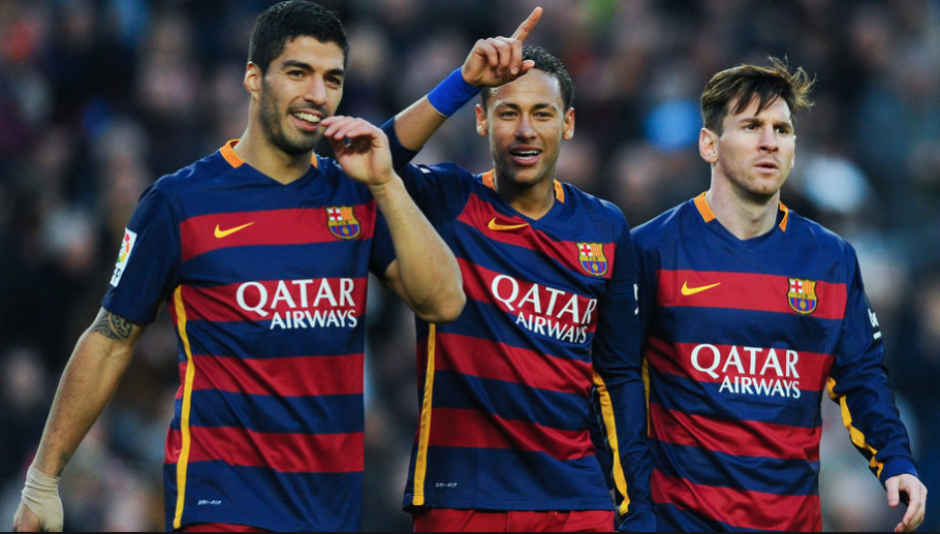 Solo falta Luis Su&aacute;rez para que la "MSN" tenga el pelo rubio. (Foto: Sport.es)