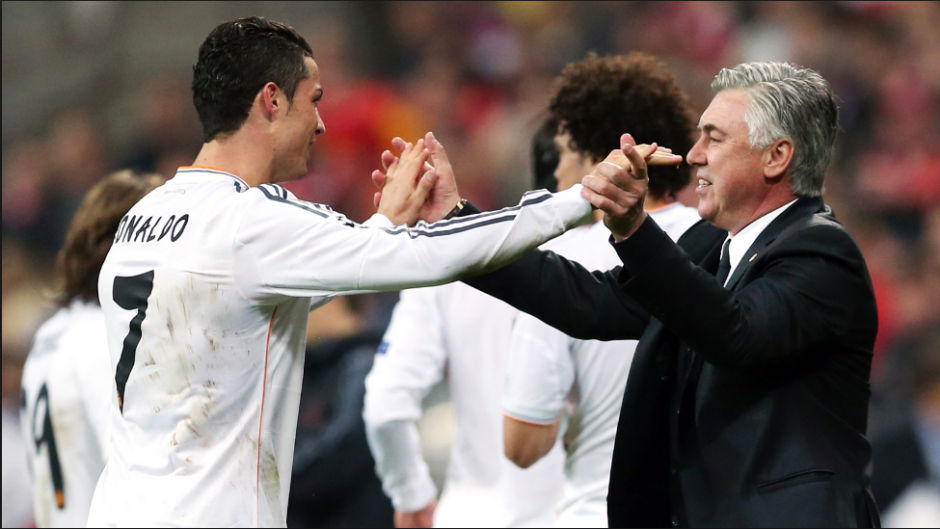 El t&eacute;cnico italiano Con CR7, tras ganar "La D&eacute;cima". (Foto: Marca)