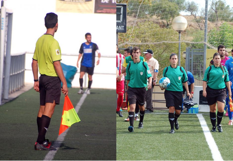 Marta Galego y su cuerpo arbitral. (Foto: El Travesser)