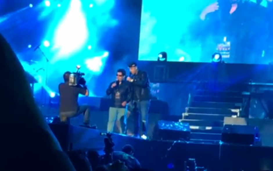 Michel y Nicky Jam en pleno concierto en Per&uacute;. (Foto: Captura de Youtube)