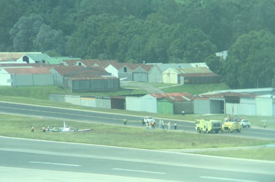 La avioneta sufri&oacute; desperfectos en el tren de aterrizaje. (Foto: DGAC)