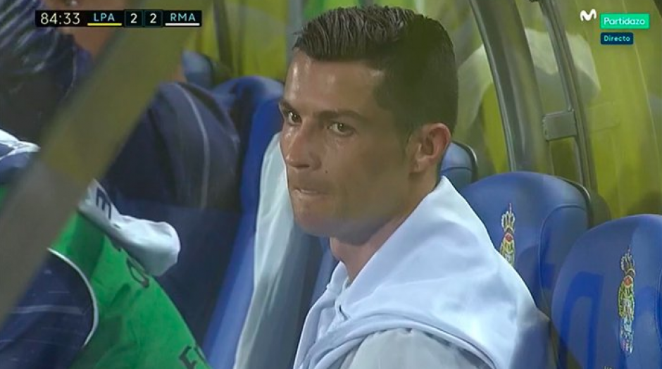 CR7 se fue del campo sin despedirse de nadie. (Captura de Pantalla/Movistar Plus)