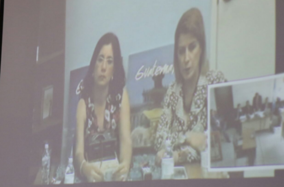 Claudia Escobar declaró por videoconferencia en el juicio contra Gudy Rivera. (Foto: Alejandro Balán/Soy502)