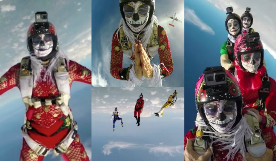 La paracaidista m&aacute;s sexy del mundo vivi&oacute; la adrenalina al m&aacute;ximo. &nbsp;(Foto: Milenio.com)