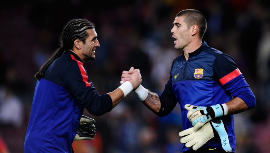 Jos&eacute; Manuel Pinto con V&iacute;ctor Vald&eacute;s. (Foto: Sport.es)