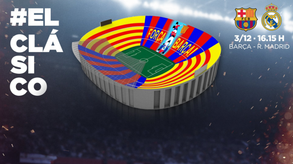 El Barcelona saldr&aacute; al campo bajo un mosaico en movimiento. (Foto: FCB)