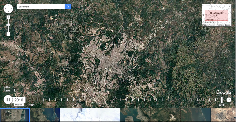 El video muestra c&oacute;mo era el departamento de Guatemala en 1988. (Imagen: captura de Google Earth)