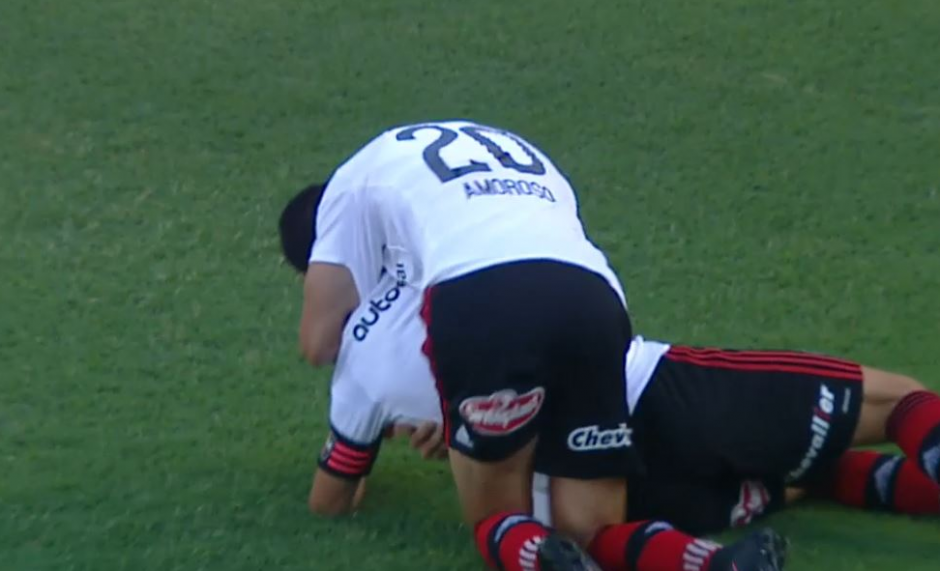 Amoroso lastim&oacute; a Maxi por su excesiva felicidad. (Captura de Pantalla)