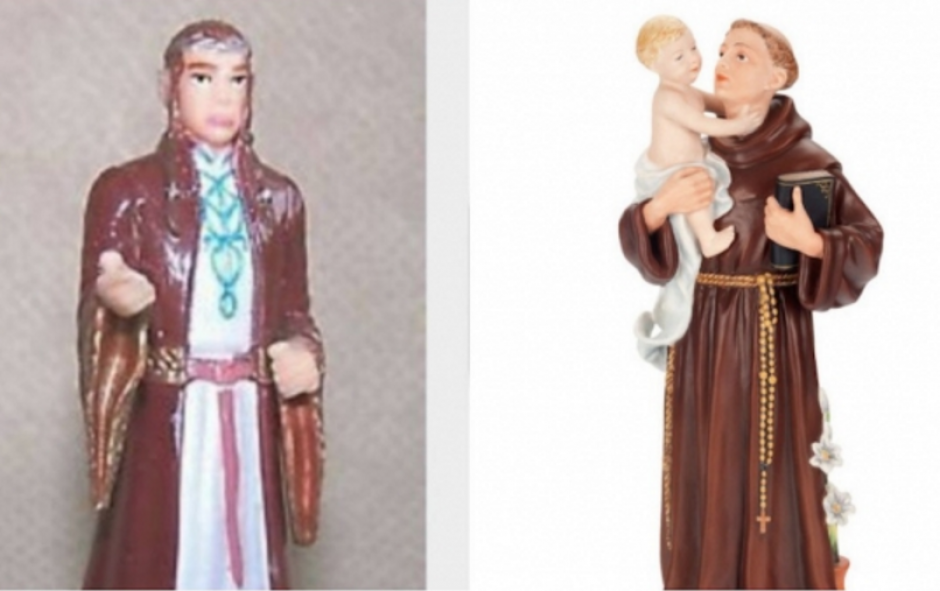 La figura de uno de los personajes de El Se&ntilde;or de los Anillos y San Antonio fueron confundidas por una anciana en Brasil. (Foto: Facebook)