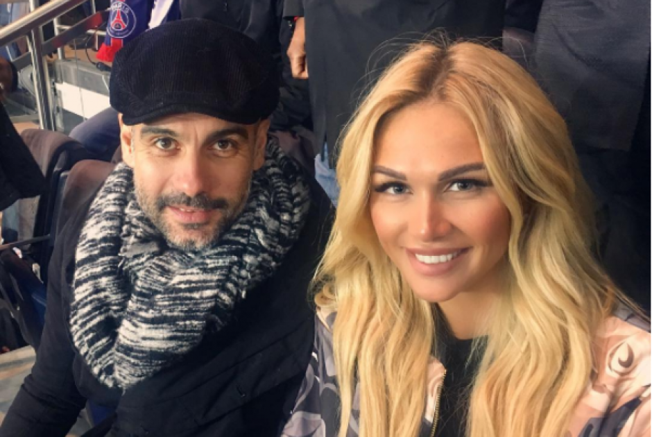 Pep Guardiola tuvo una grata compa&ntilde;&iacute;a en Francia. (Instagram Victoria Lopyreva)