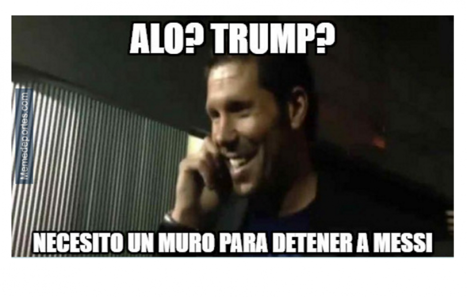 Los memes le pidieron a Trump un muro para frenar a Messi. (Foto: MemeDeportes.com) 