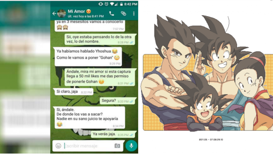 Un fan&aacute;tico de Dragon Ball hizo un inusual pedido de ayuda en Facebook y recibi&oacute; miles de muestras de apoyo para que su primog&eacute;nito se llame Gohan. (Foto: Captura de pantalla)