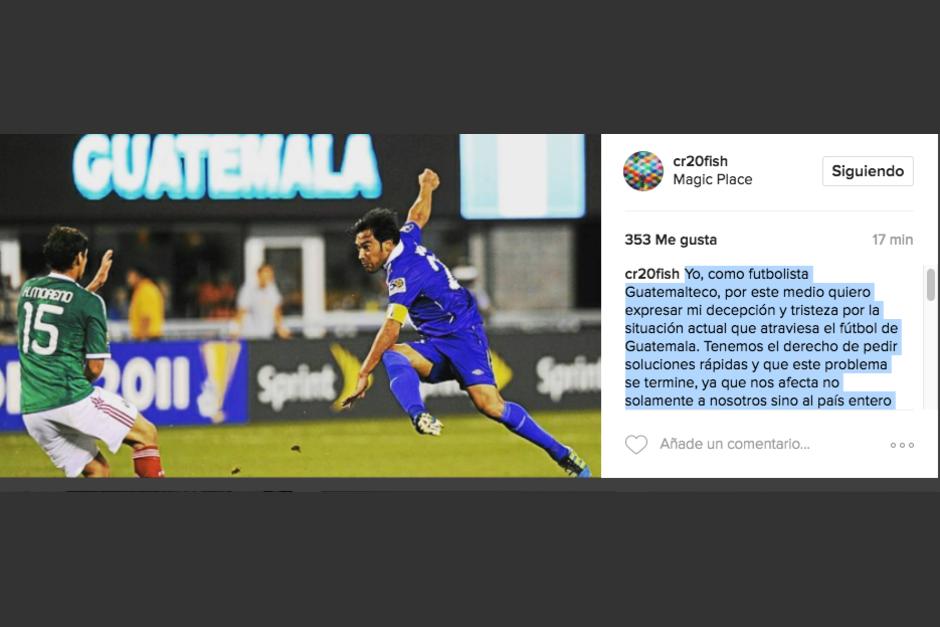 Carlos Ruiz us&oacute; una foto de un partido contra M&eacute;xico para enviar un mensaje fuerte y claro. (Foto: Instagram)