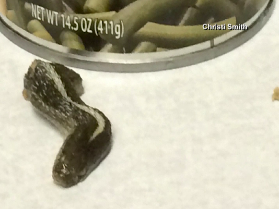 La cabeza de una serpiente iba dentro de un producto enlatado, por lo que alarm&oacute; a los distribuidores del producto y retiraron todas sus latas del mercado.&nbsp;