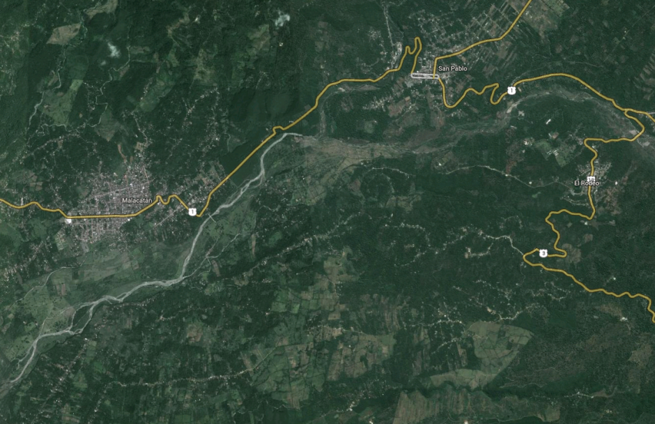 San Pablo, San José el Rodeo y una parte de Malacatán, en San Marcos, se quedaron este lunes sin energía eléctrica debido a una saturación en la red. (Foto: Google Maps)&nbsp;