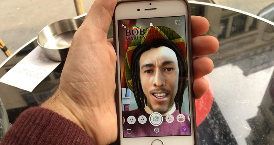 Snapchat activa un filtro de Bob Marley. (Foto:&nbsp;xatakamovil.com)